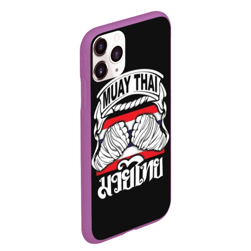 Чехол для iPhone 11 Pro Max матовый Muay Thai, цвет фиолетовый - фото 3