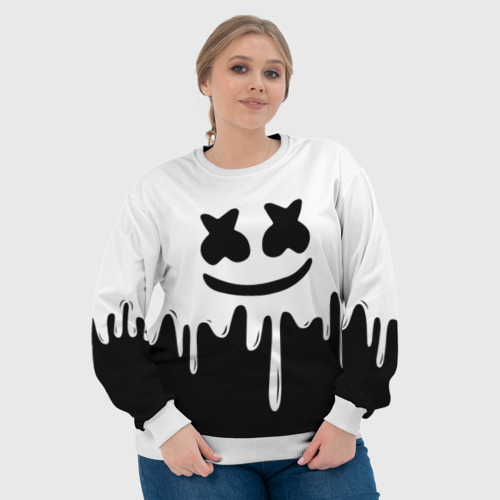 Женский свитшот 3D MELLO BLACK x WHITE | MARSHMELLO, цвет 3D печать - фото 6