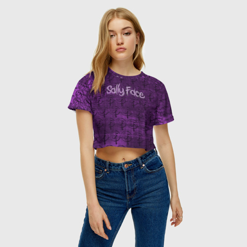 Женская футболка Crop-top 3D SALLY FACE., цвет 3D печать - фото 3