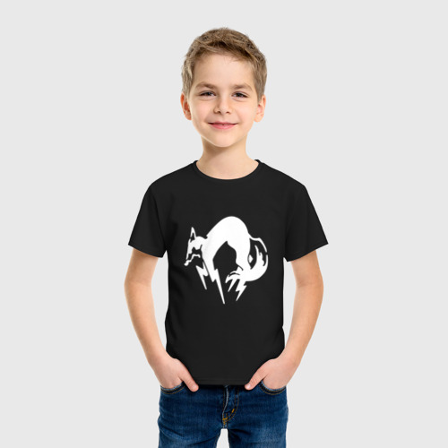 Детская футболка хлопок METAL GEAR SOLID FOX, цвет черный - фото 3