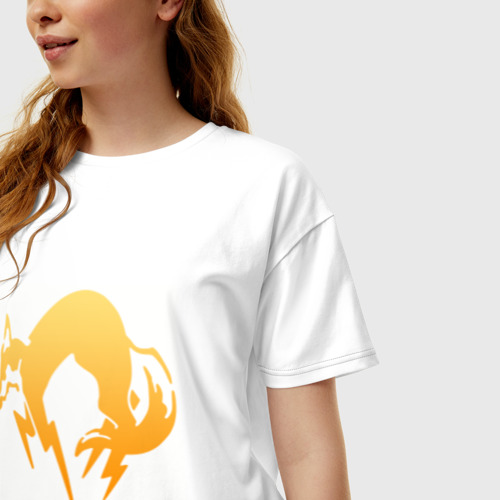 Женская футболка хлопок Oversize Metal gear solid FOX, цвет белый - фото 3