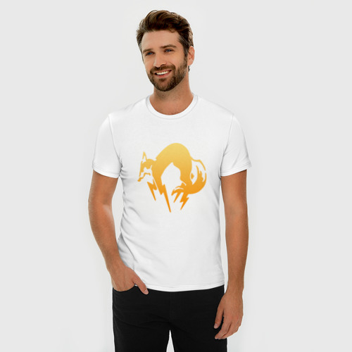 Мужская футболка хлопок Slim Metal gear solid FOX, цвет белый - фото 3