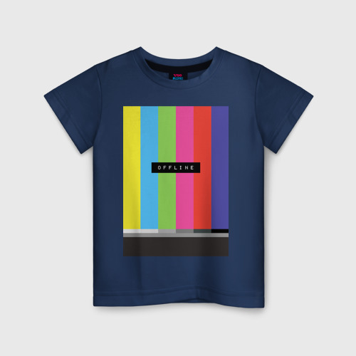 Детская футболка хлопок Offline, цвет темно-синий