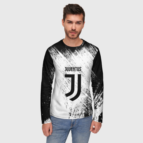 Мужской лонгслив 3D с принтом Juventus, фото на моделе #1