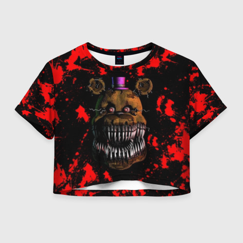 Женская футболка Crop-top 3D Five Nights At Freddy\'s, цвет 3D печать