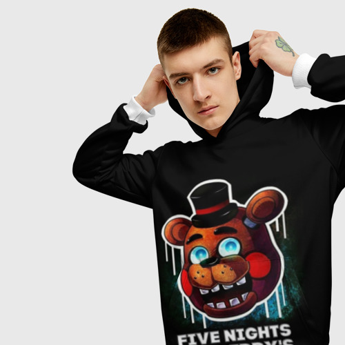 Мужская толстовка 3D Five Nights At Freddy\'s, цвет белый - фото 5