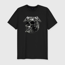 Мужская футболка хлопок Slim Metallica - metal skull
