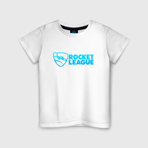 Детская футболка хлопок Rocket league, цвет белый