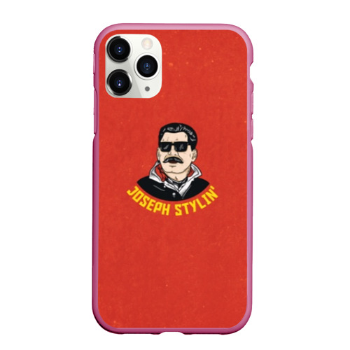Чехол для iPhone 11 Pro матовый Иосиф Сталин, цвет малиновый