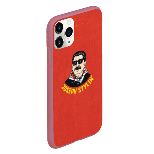 Чехол для iPhone 11 Pro матовый Иосиф Сталин, цвет малиновый - фото 3