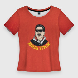 Женская футболка 3D Slim Иосиф Сталин