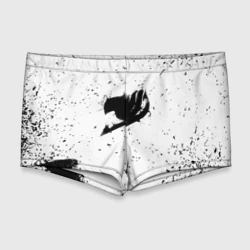 Мужские купальные плавки 3D Черный логотип Хвост Феи на белом