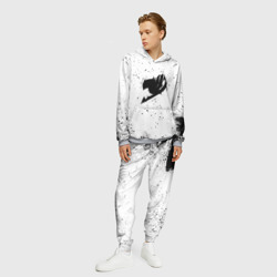 Мужской костюм с толстовкой 3D Черный логотип Хвост Феи на белом - фото 2