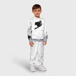 Детский костюм с толстовкой 3D Черный логотип Хвост Феи на белом - фото 2