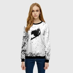 Женский свитшот 3D Черный логотип Хвост Феи на белом - фото 2