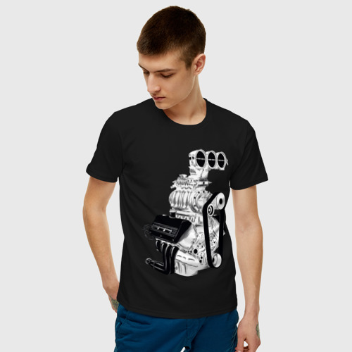 Мужская футболка хлопок Engine, цвет черный - фото 3