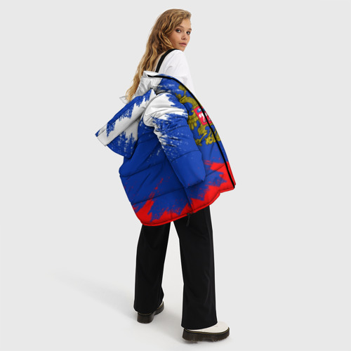Женская зимняя куртка 3D с принтом Russia sport, вид сбоку #3