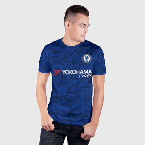 Мужская футболка 3D Slim Chelsea home 19-20, цвет 3D печать - фото 3