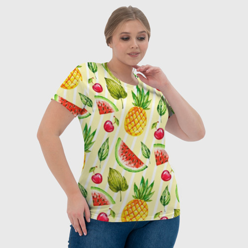 Женская футболка 3D с принтом Фрукты, фото #4