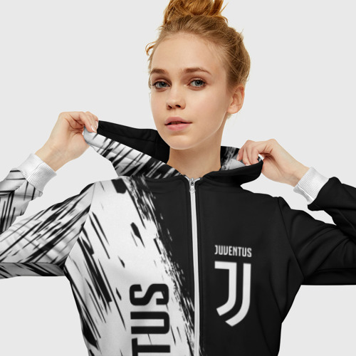 Женская толстовка 3D на молнии Juventus sport, цвет белый - фото 5