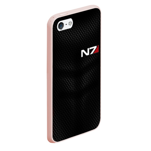 Чехол для iPhone 5/5S матовый Стальная броня N7, цвет светло-розовый - фото 3