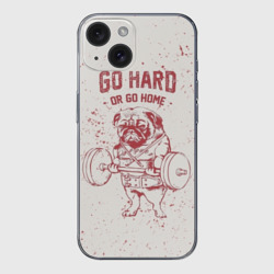Чехол для iPhone 15 силиконовый с защитой камеры GO hard