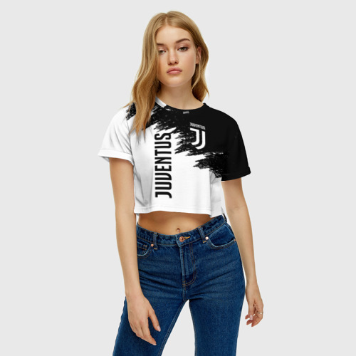 Женская футболка Crop-top 3D Juventus Ювентус, цвет 3D печать - фото 4