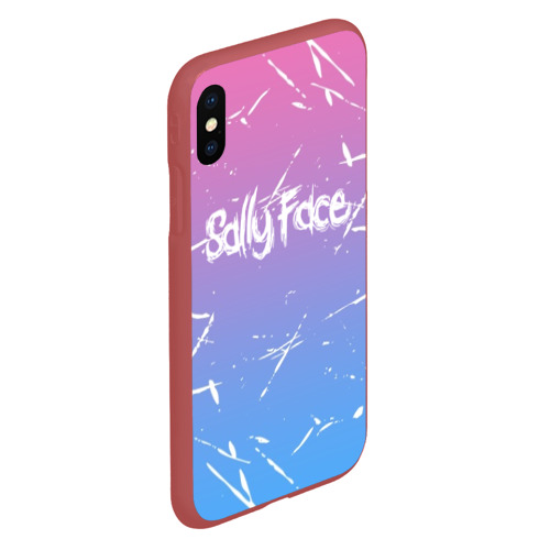 Чехол для iPhone XS Max матовый SALLY FACE, цвет красный - фото 3