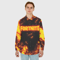 Мужская рубашка oversize 3D Fortnite fire storm - фото 2