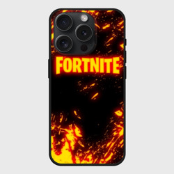 Чехол силиконовый для Apple iPhone 15 Pro матовый Fortnite fire storm