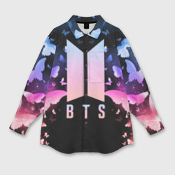 Мужская рубашка oversize 3D BTS butterflies