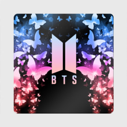 Магнит виниловый Квадрат BTS butterflies