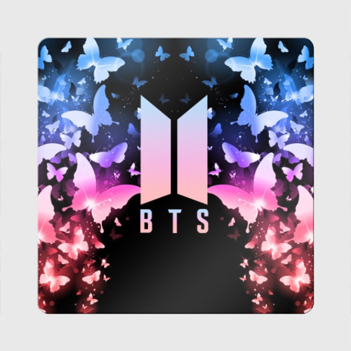 Магнит виниловый Квадрат BTS butterflies