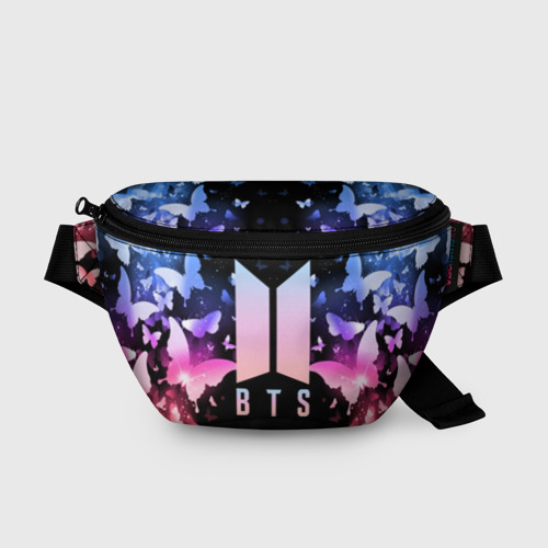 Поясная сумка 3D с принтом BTS BUTTERFLIES, вид спереди #2