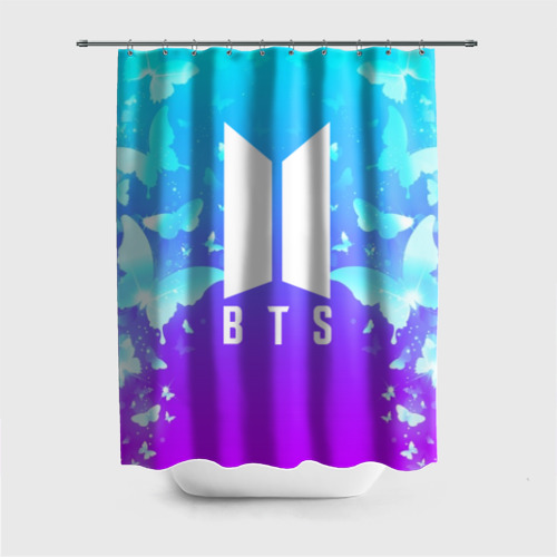 Штора 3D для ванной BTS butterflies