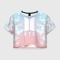 Женская футболка Crop-top 3D BTS butterflies