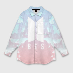 Мужская рубашка oversize 3D BTS butterflies