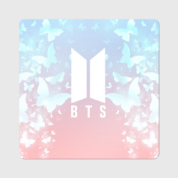 Магнит виниловый Квадрат BTS butterflies