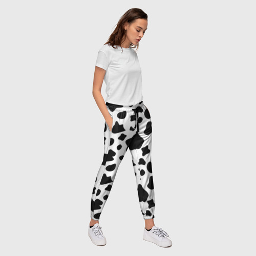 Женские брюки 3D с принтом Корова, вид сбоку #3