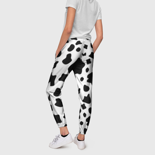 Женские брюки 3D с принтом Корова, вид сзади #2