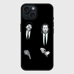 Чехол силиконовый для Apple iPhone 15 матовый Pulp Fiction - Винсент и Джулес