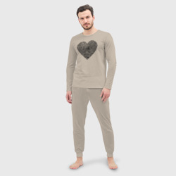 Мужская пижама с лонгсливом хлопок След на сердце - фото 2