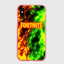 Чехол для iPhone XS Max матовый Fortnite toxic flame