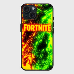 Чехол силиконовый для Apple iPhone 15 матовый Fortnite toxic flame