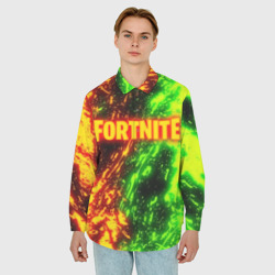 Мужская рубашка oversize 3D Fortnite toxic flame - фото 2