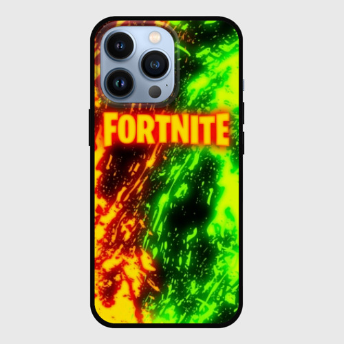 Чехол для iPhone 13 Pro Fortnite toxic flame, цвет черный