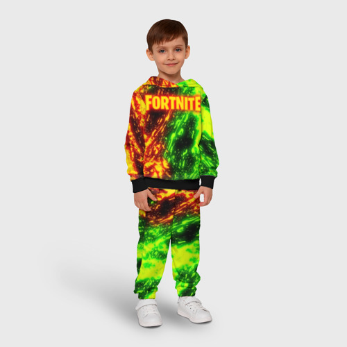 Детский костюм с толстовкой 3D Fortnite toxic flame, цвет черный - фото 3