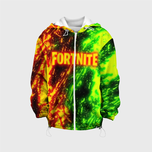 Детская куртка 3D Fortnite toxic flame, цвет белый