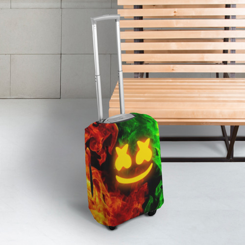 Чехол для чемодана 3D Marshmello toxic Маршмелло токсик, цвет 3D печать - фото 3