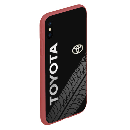 Чехол для iPhone XS Max матовый Toyota, цвет красный - фото 3